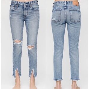 Moussy Vintage MV Ithan Skinny Jeans Light Blue Size 30 Distressed Denim Revolve